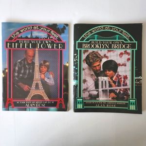 Pedigree Books Build Your Own Brooklyn Bridge and Eiffel Tower Books Set of 2